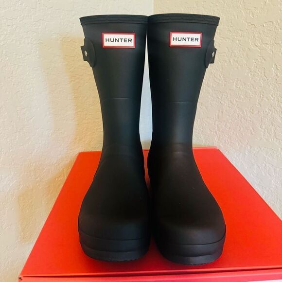 HUNTER Original Short Waterproof Rain Boot, Rubber Black, Size 9, NWT - Picture 7 of 17